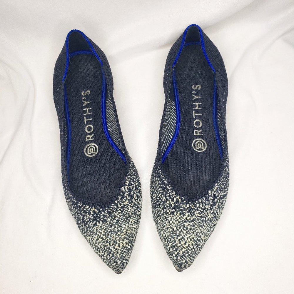 Rothy's Sz 6.5 Black Pointed-Toe Ballet Flats, Shoes